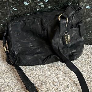Black leather purse